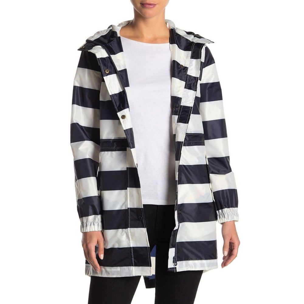 Joules French Navy Stripe Golightly Rain Coat